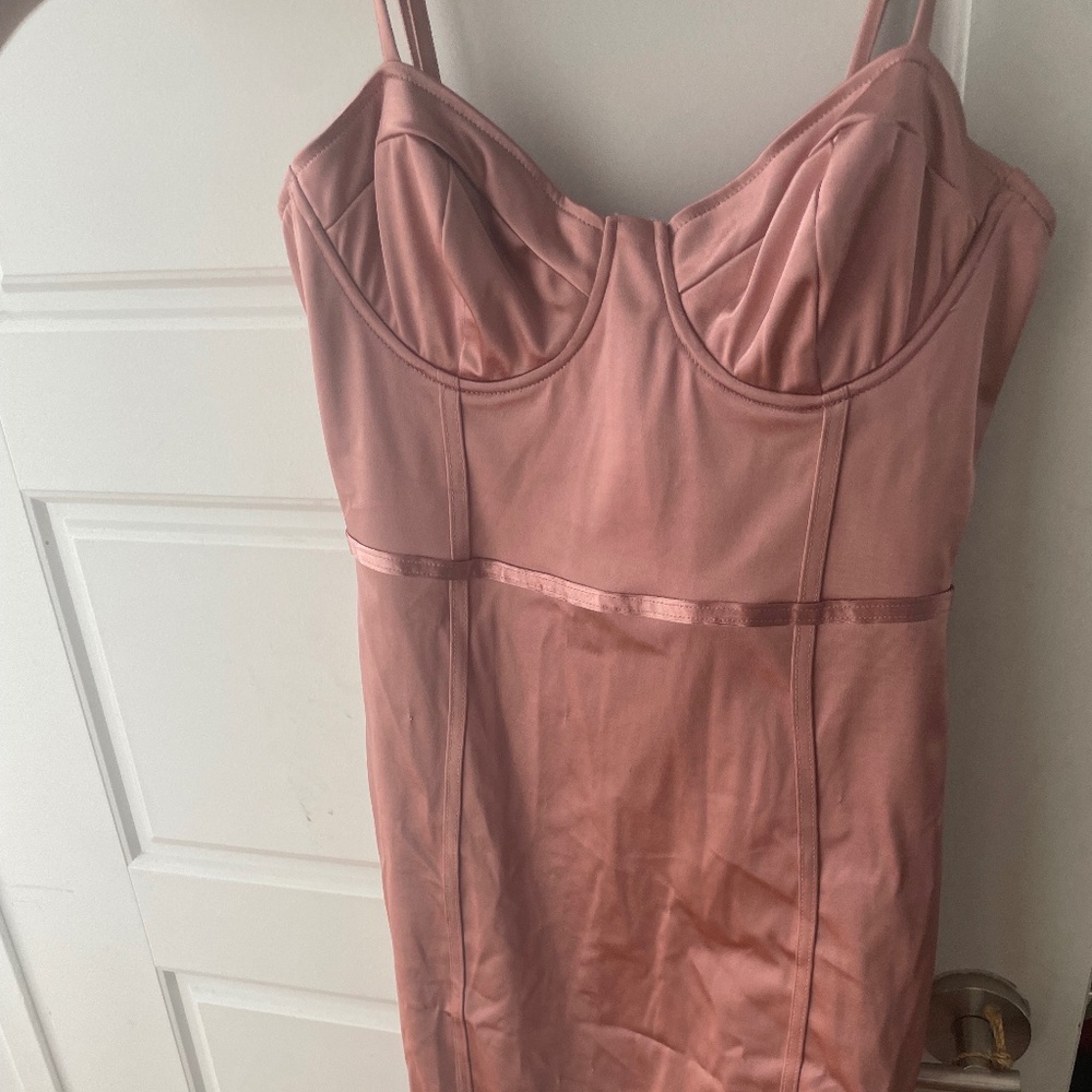 Saint Genies pink satin dress